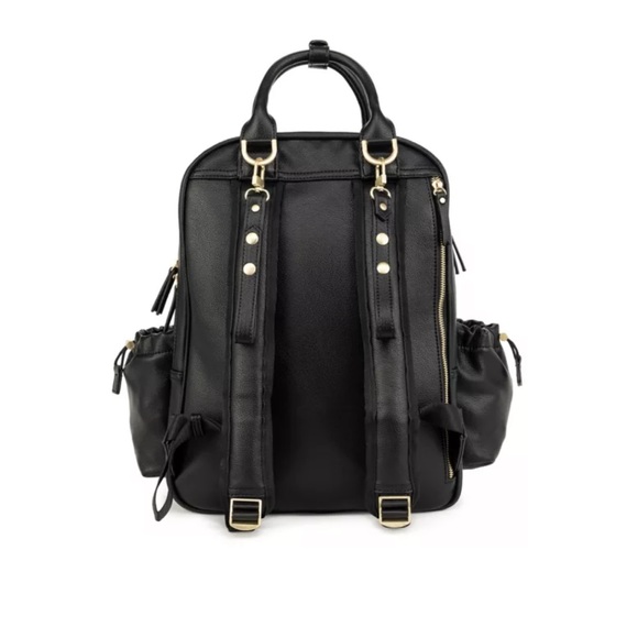 Jujube Million Pockets Faux Leather Diaper Backpack in Black Coffee - Picture 3 of 14